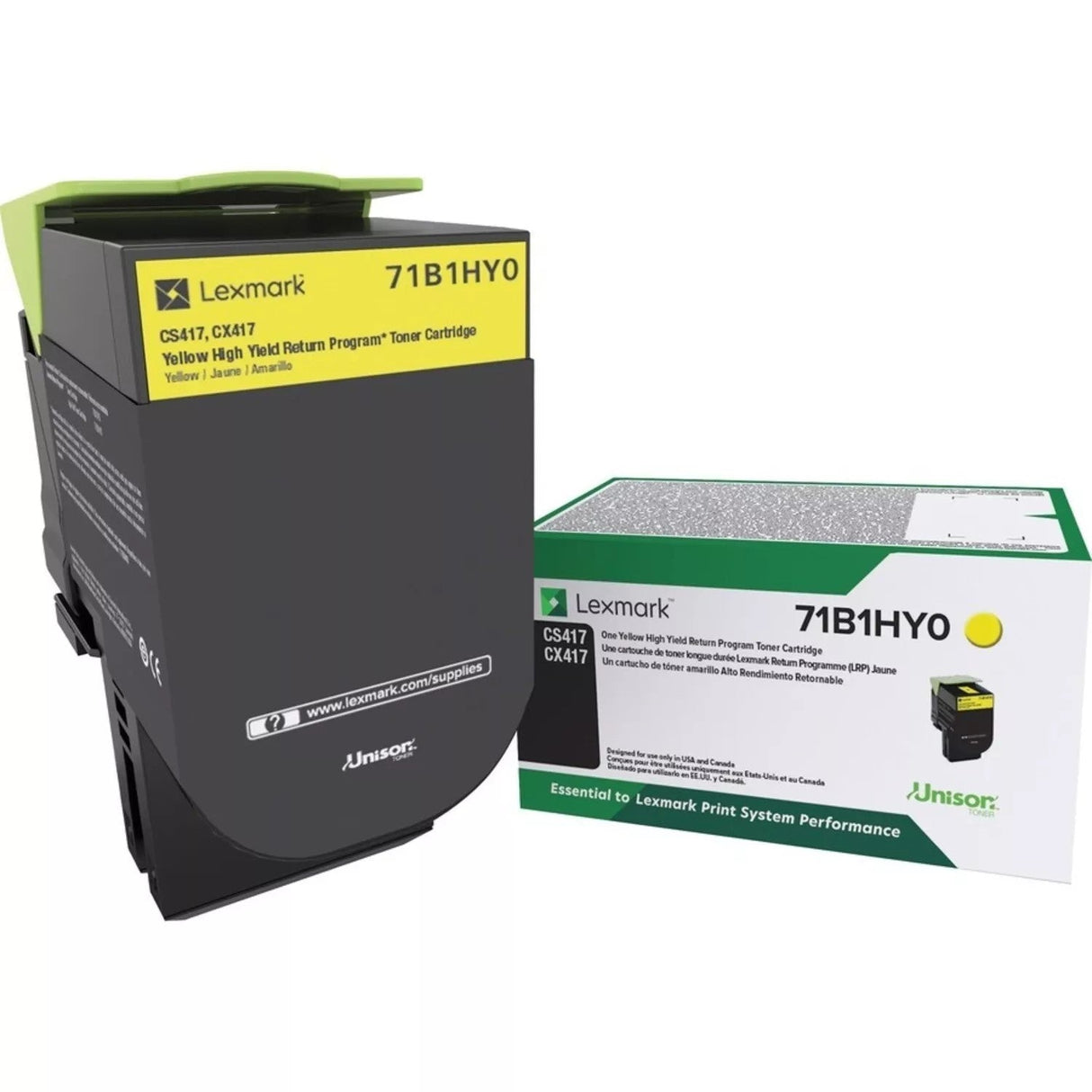 Lexmark CS/X417/517 Yellow High Yield Return Program Toner Cartridge (71B1HY0)