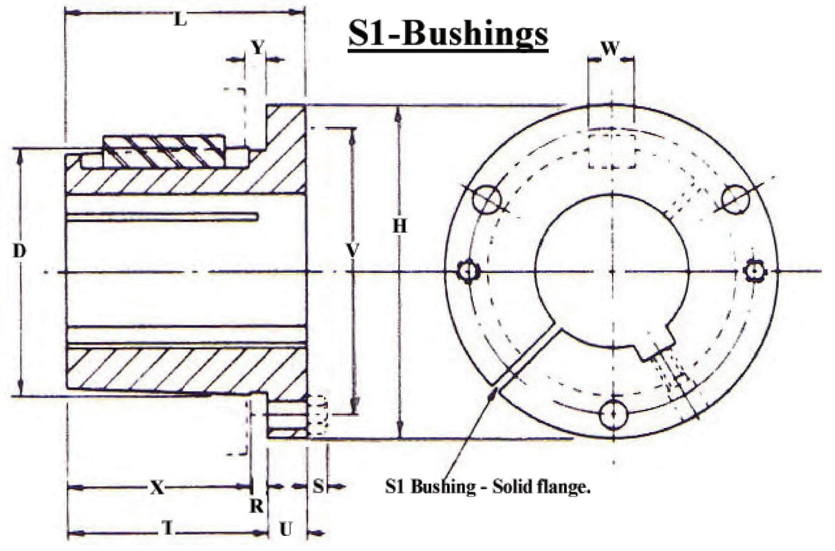 S1-3-1/4 Split Taper Bushing, 3-1/4" Bore