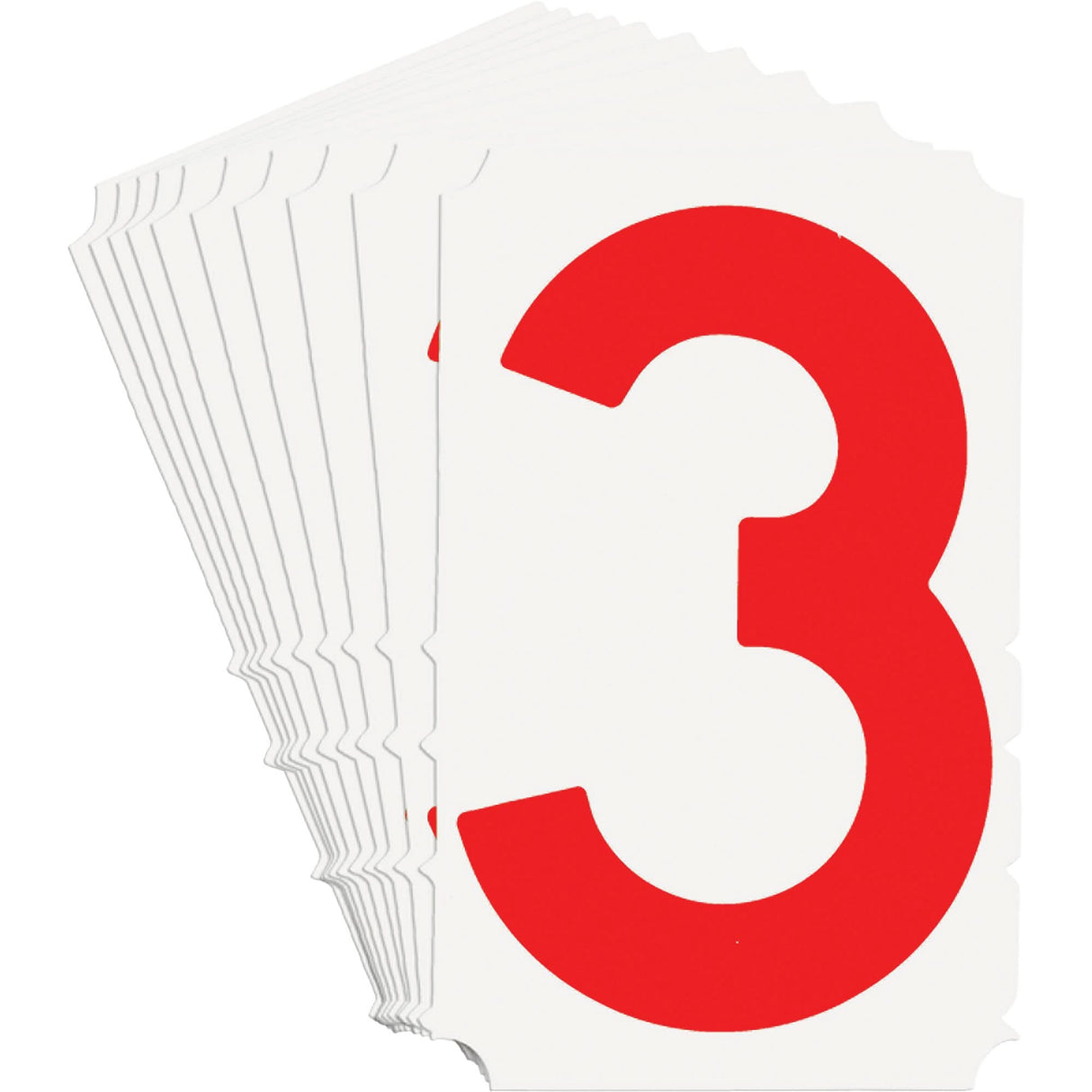 Quick-Align® Individual Gothic Number and Letter Labels, 3, 4" H, Red