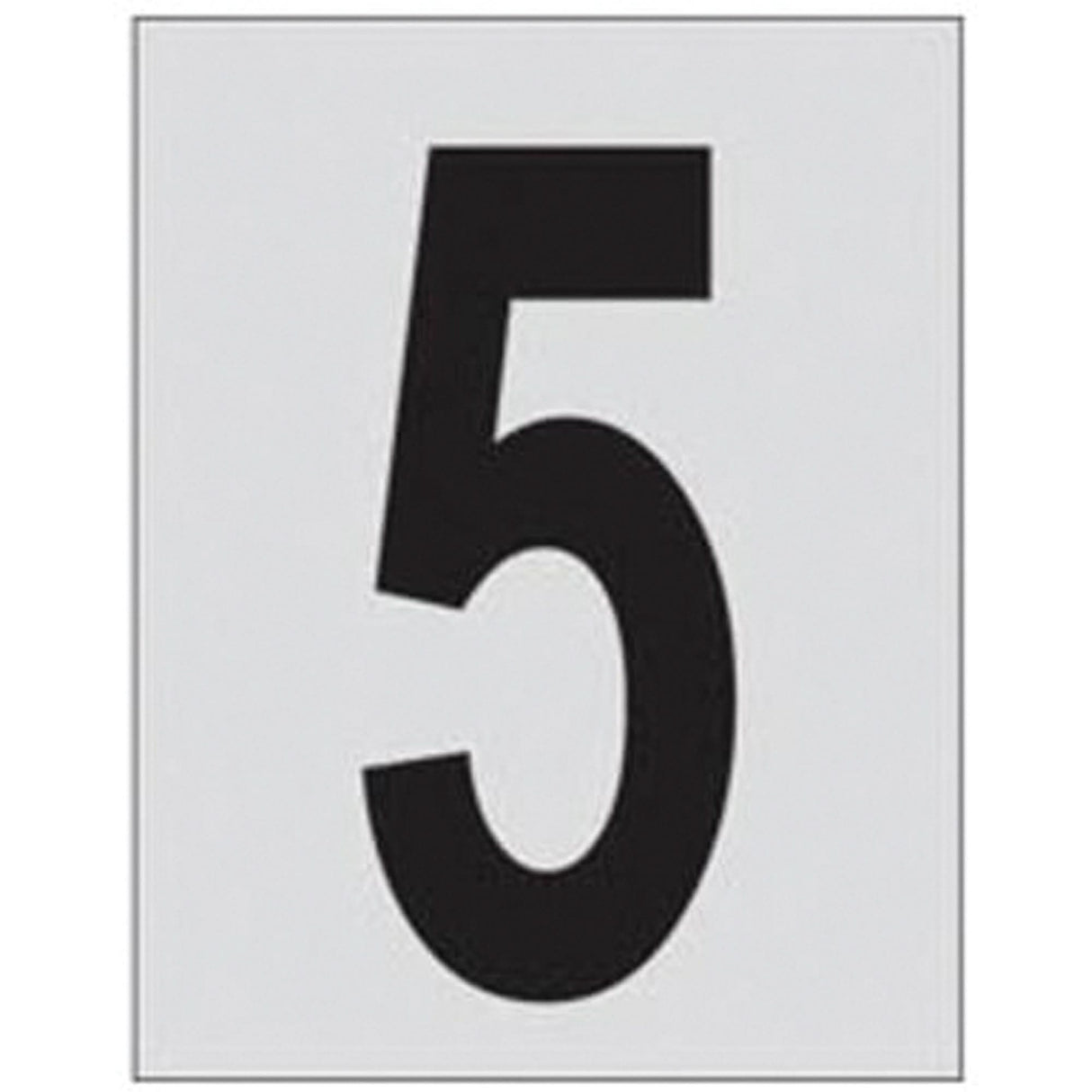 Reflective Individual Number and Letter Labels, 5, 1" H, Black on Silver