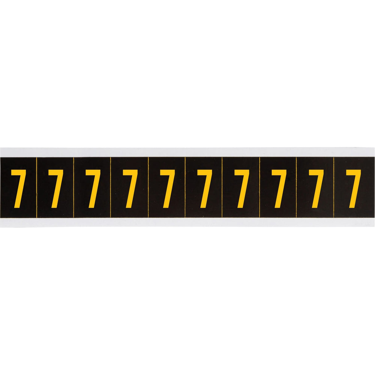 Reflective Individual Number and Letter Labels, 7, 2" H, Yellow on Black