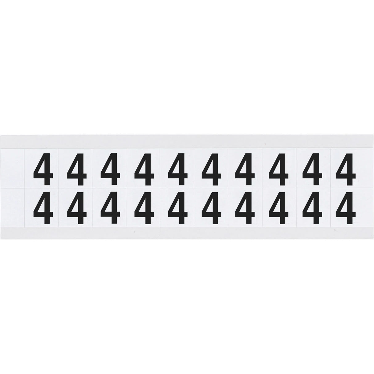 Individual Number and Letter Labels, 4, 5/8" H, Black on White