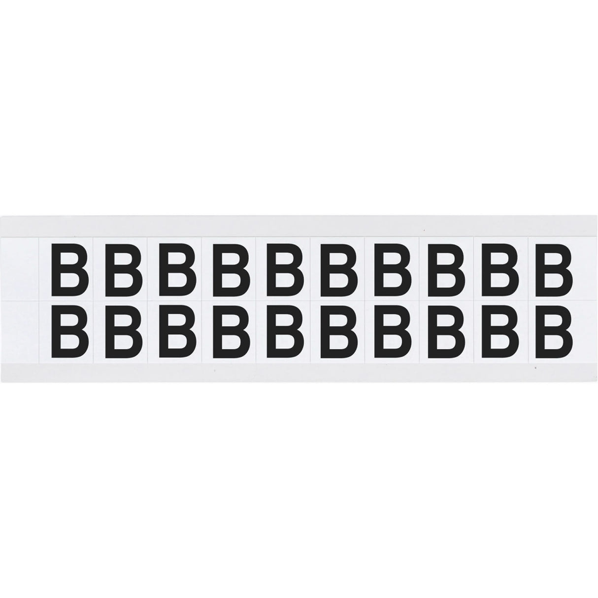 Individual Number and Letter Labels, B, 5/8" H, Black on White