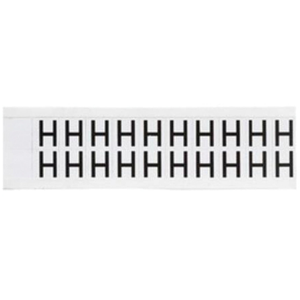 Individual Number and Letter Labels, H, 5/8" H, Black on White