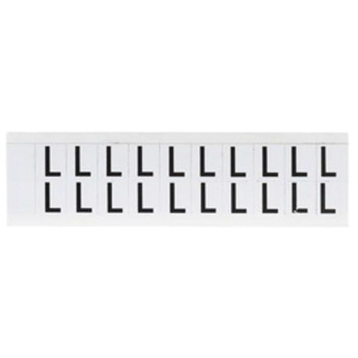 Individual Number and Letter Labels, L, 5/8" H, Black on White