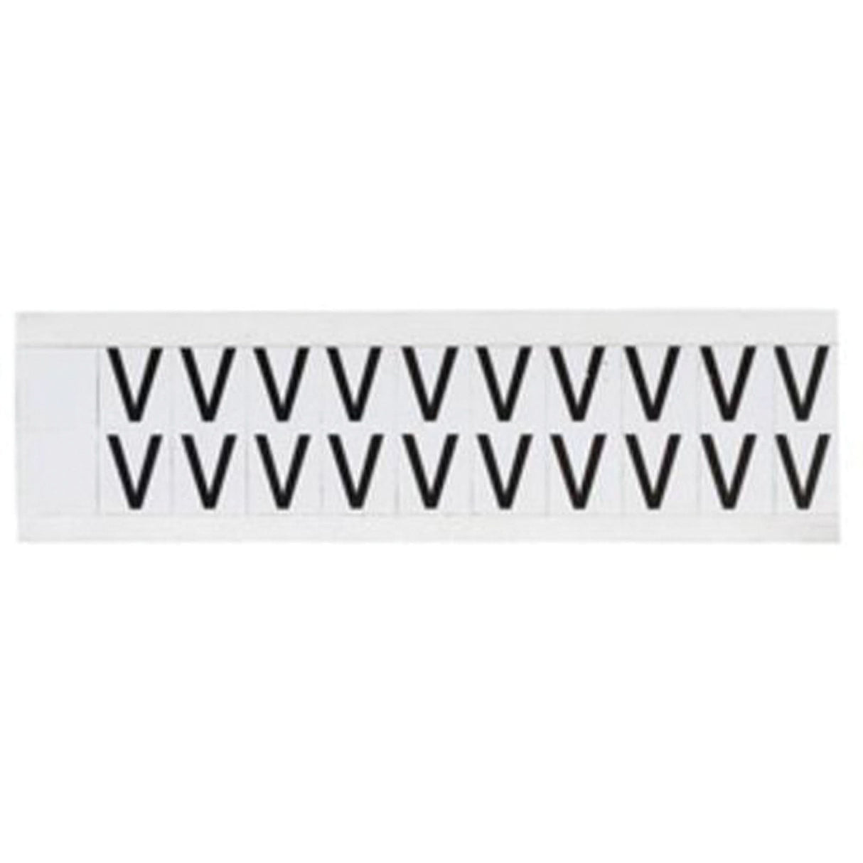 Individual Number & Letter Labels, V, 5/8" H, Black on White