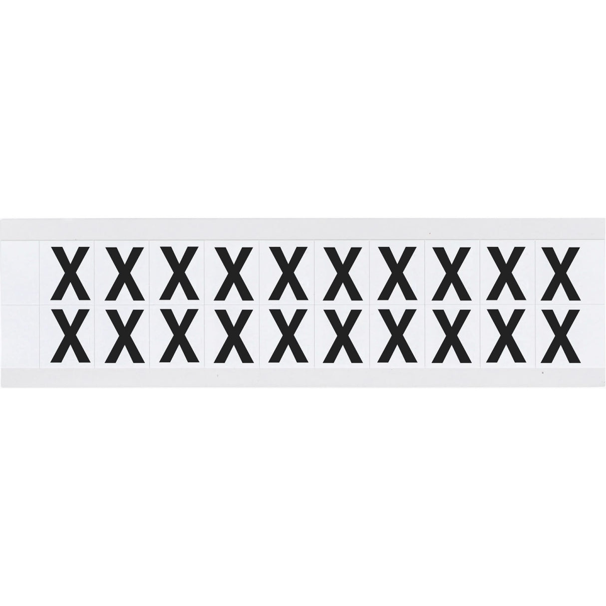 Individual Number & Letter Labels, X, 5/8" H, Black on White