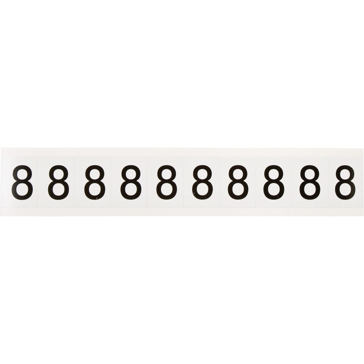Individual Number and Letter Labels, 8, 1" H, Black on White