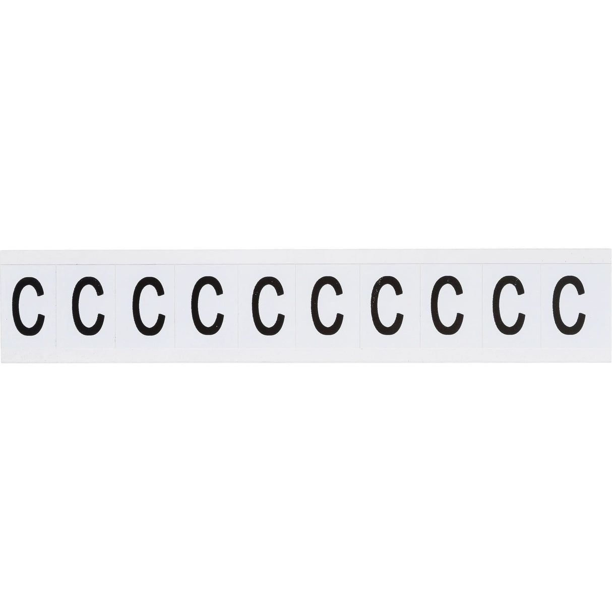 Individual Number and Letter Labels, C, 1" H, Black on White