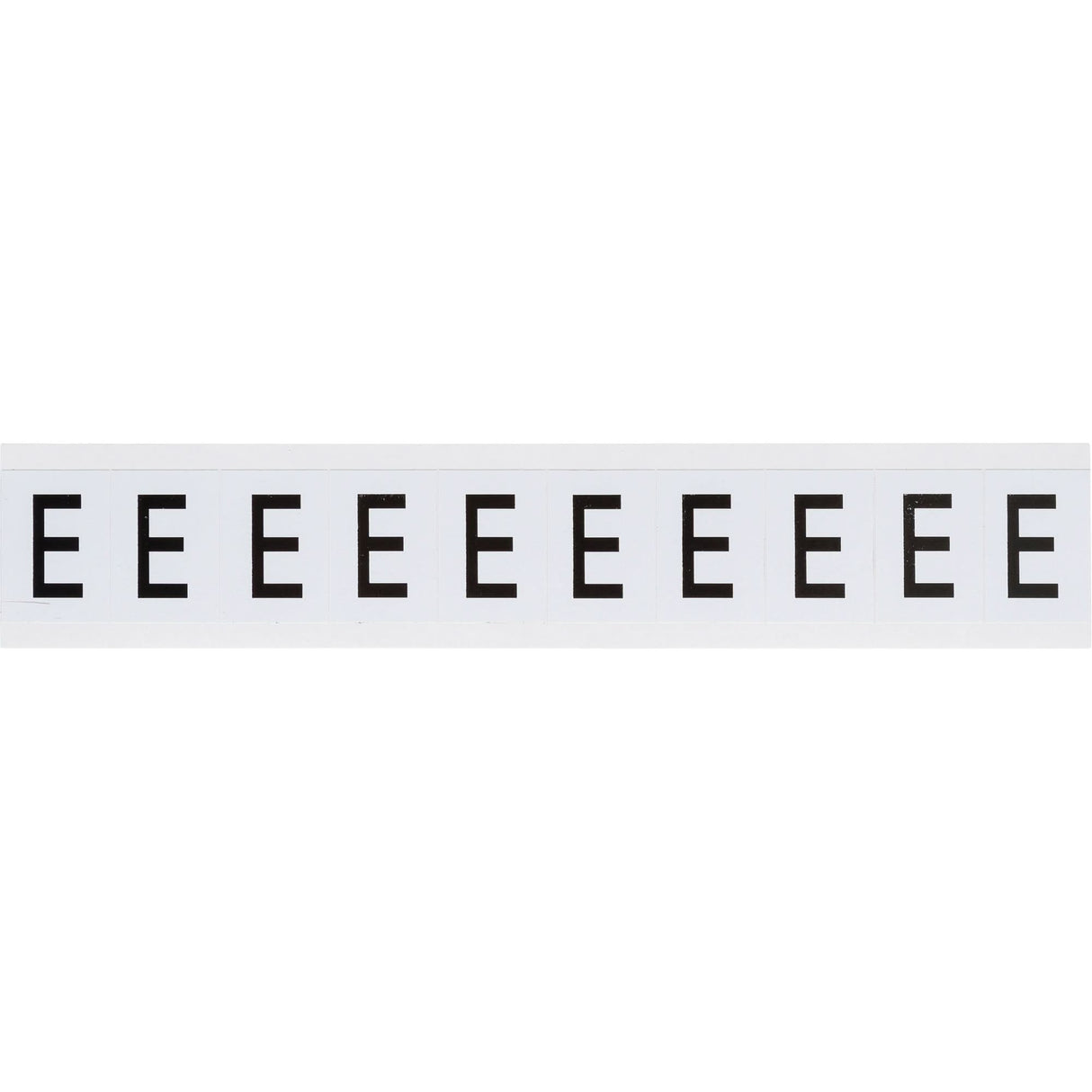Individual Number and Letter Labels, E, 1" H, Black on White