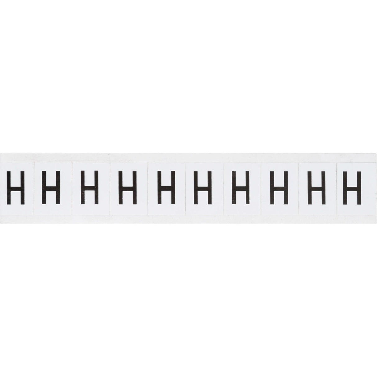 Individual Number and Letter Labels, H, 1" H, Black on White