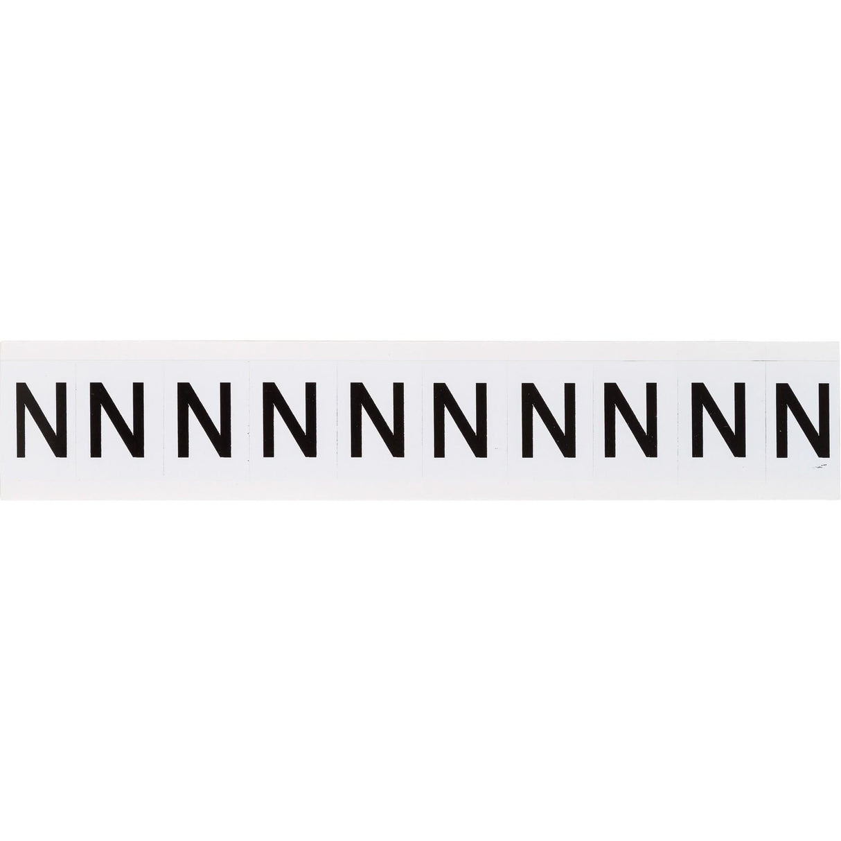 Individual Number & Letter Labels, N, 1" H, Black on White