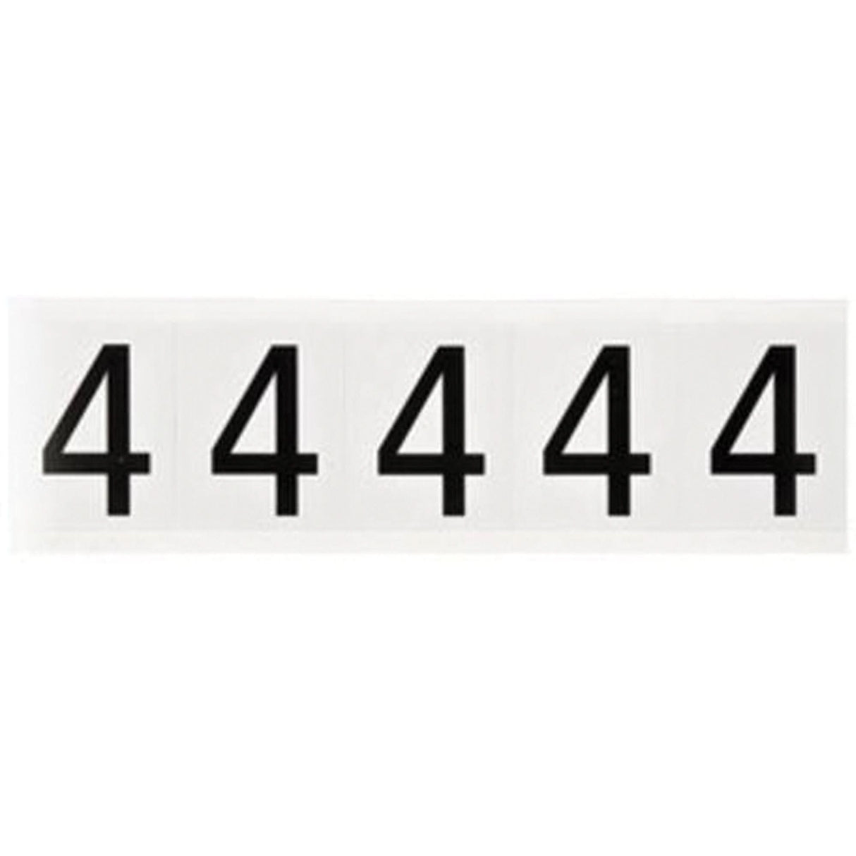 Individual Number and Letter Labels, 4, 2" H, Black on White