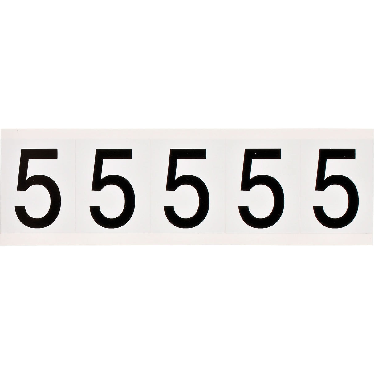 Individual Number and Letter Labels, 5, 2" H, Black on White