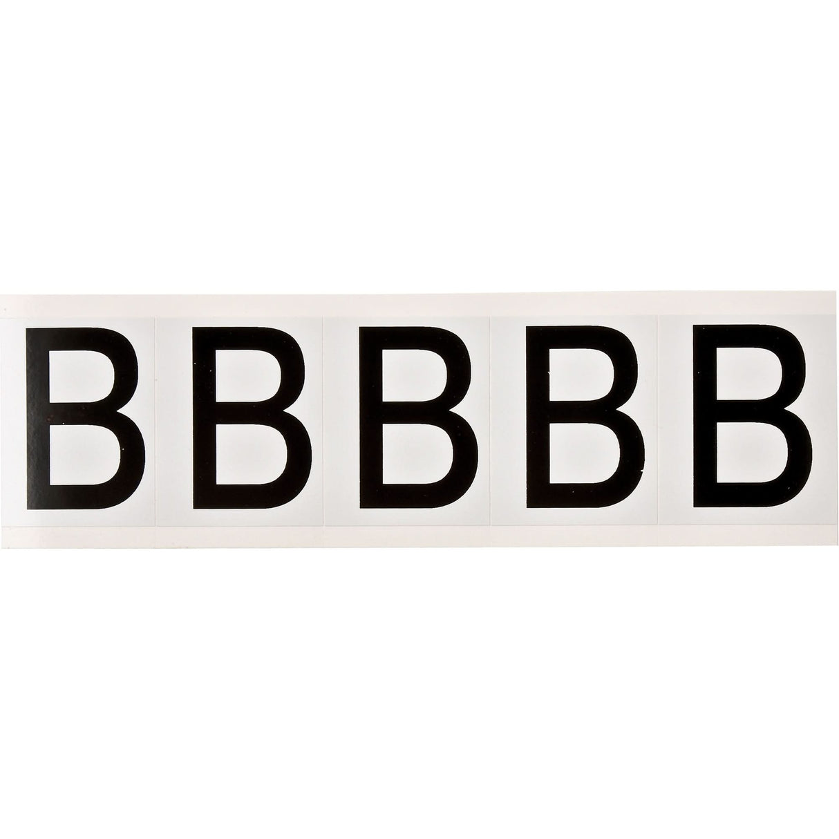 Individual Number and Letter Labels, B, 2" H, Black on White