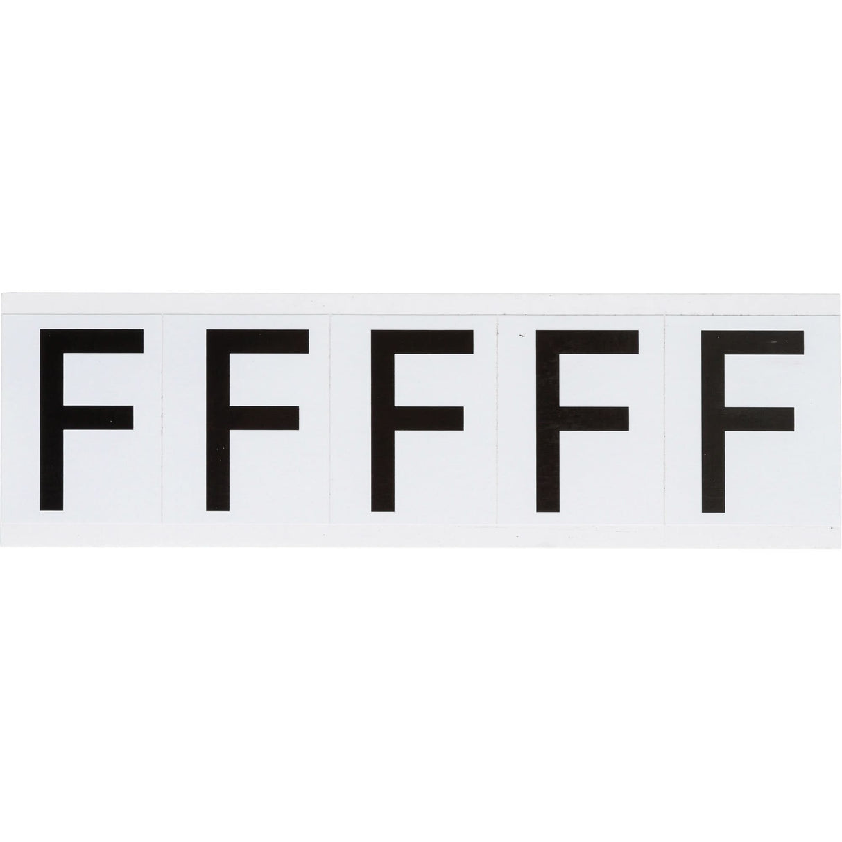 Individual Number and Letter Labels, F, 2" H, Black on White