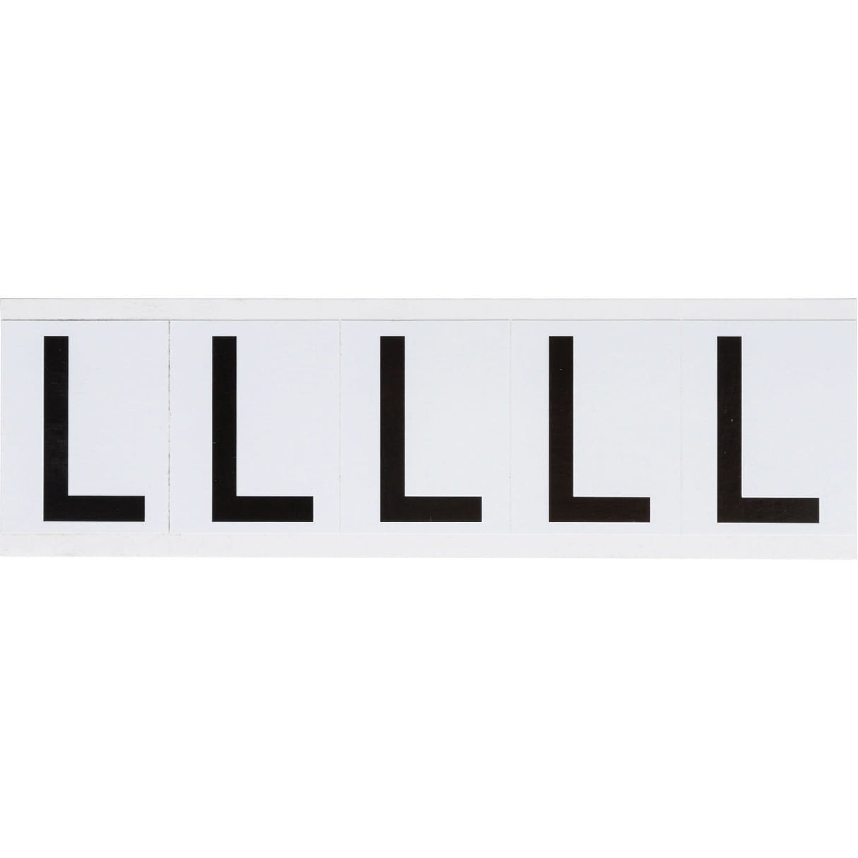 Individual Number and Letter Labels, L, 2" H, Black on White