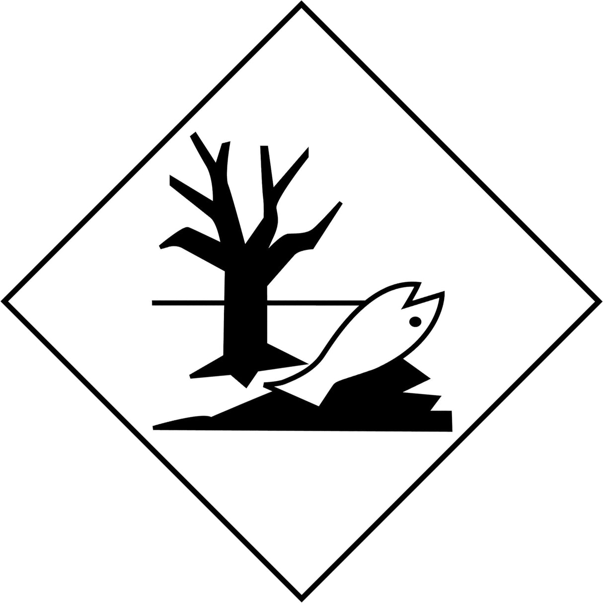 Marine Pollutant Mark TDG Placard, Adhesive Vinyl