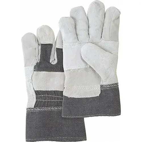 Standard-Duty Patch Palm Fitters Gloves, Large, Split Cowhide Palm, Cotton Inner Lining