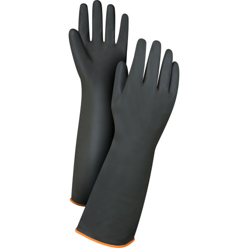 Heavyweight Chemical-Handling Gloves, Size 9, 18" L, Rubber Latex, 30-mil