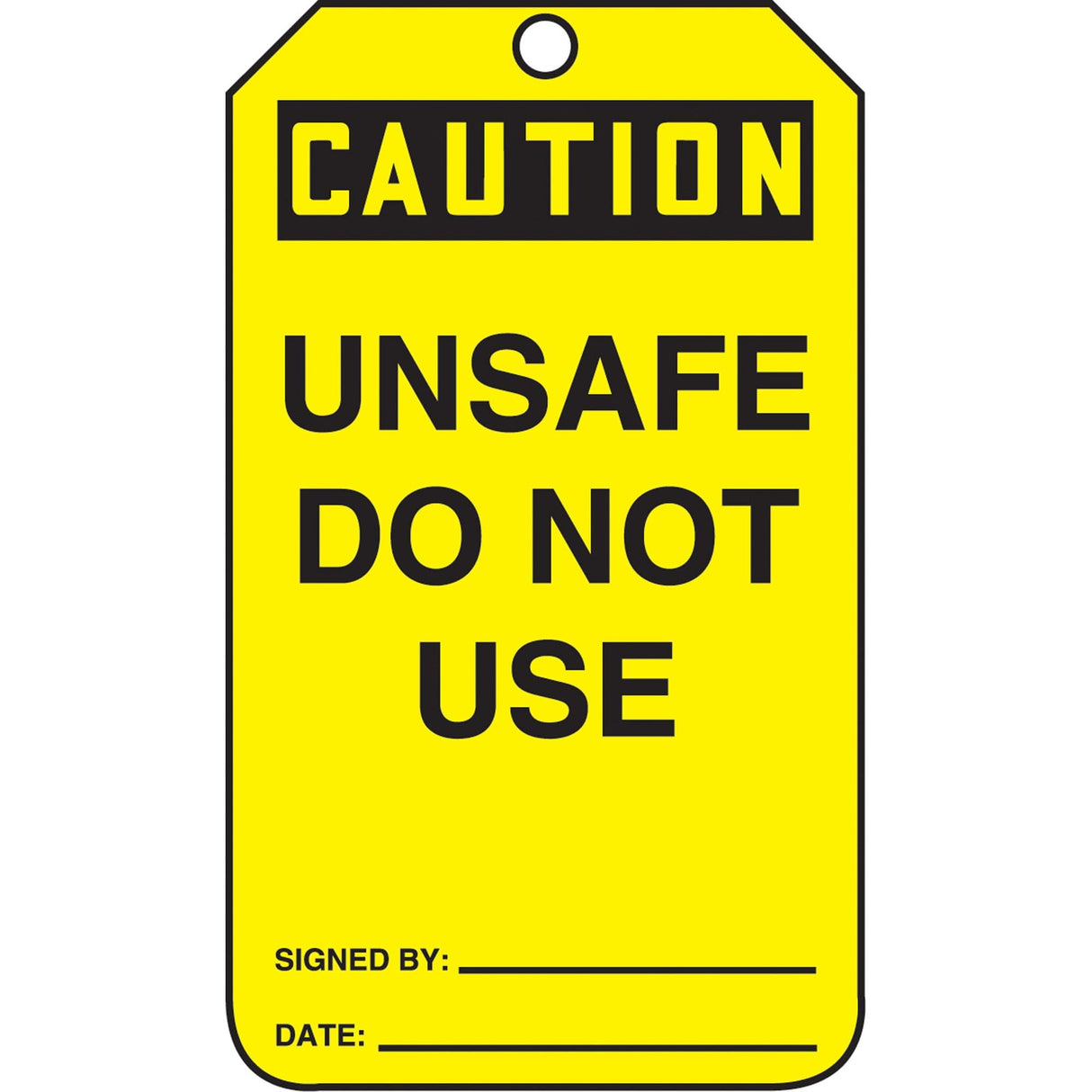 Safety Tags, Plastic, 3-3/8" W x 5-7/8" H, English