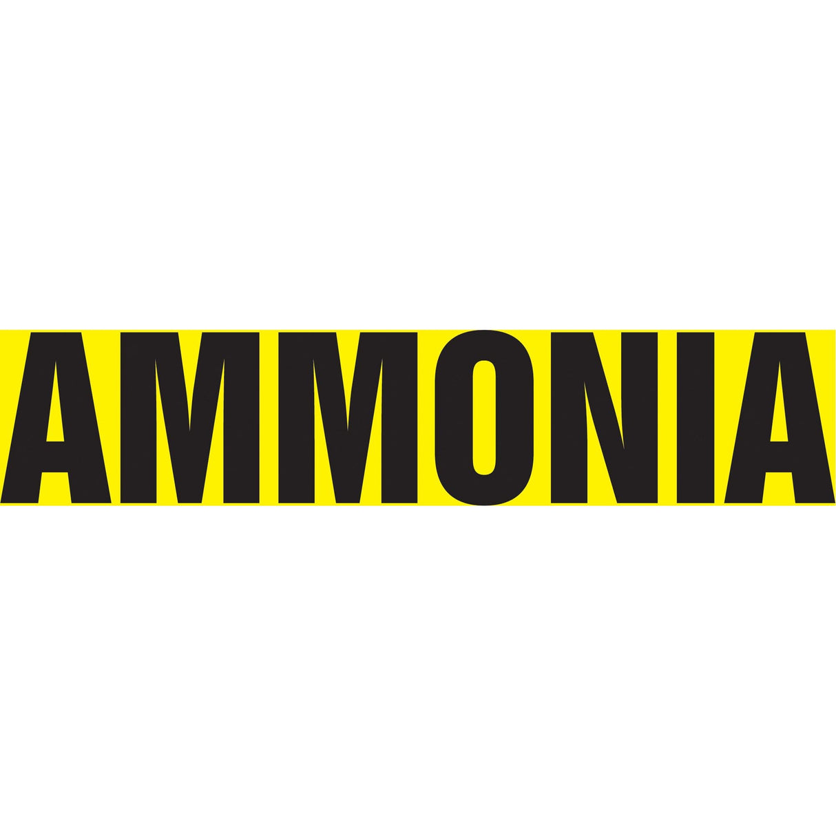 "Ammonia" Pipe Marker, Self-Adhesive, 1" H x 8" W, Black on Yellow