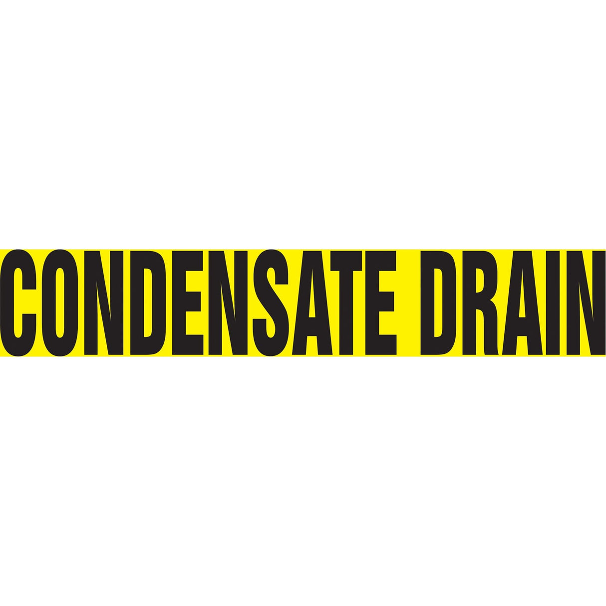 "Condensate Drain" Pipe Marker, Self-Adhesive, 1" H x 8" W, Black on Yellow