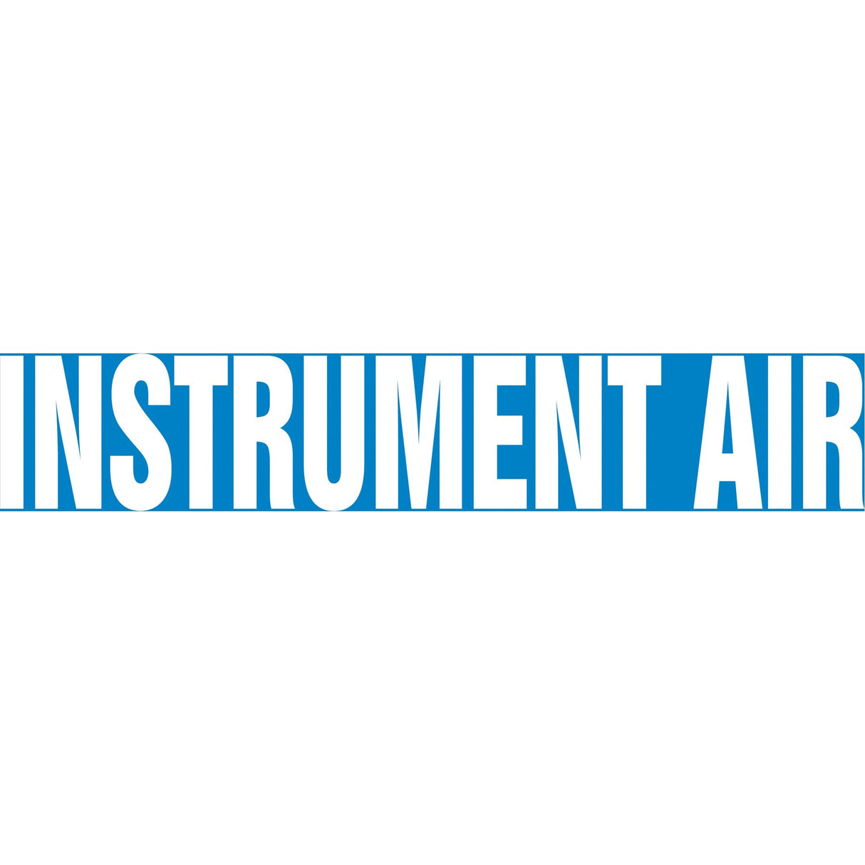 "Instrument Air" Pipe Marker, Self-Adhesive, 1" H x 8" W, White on Blue