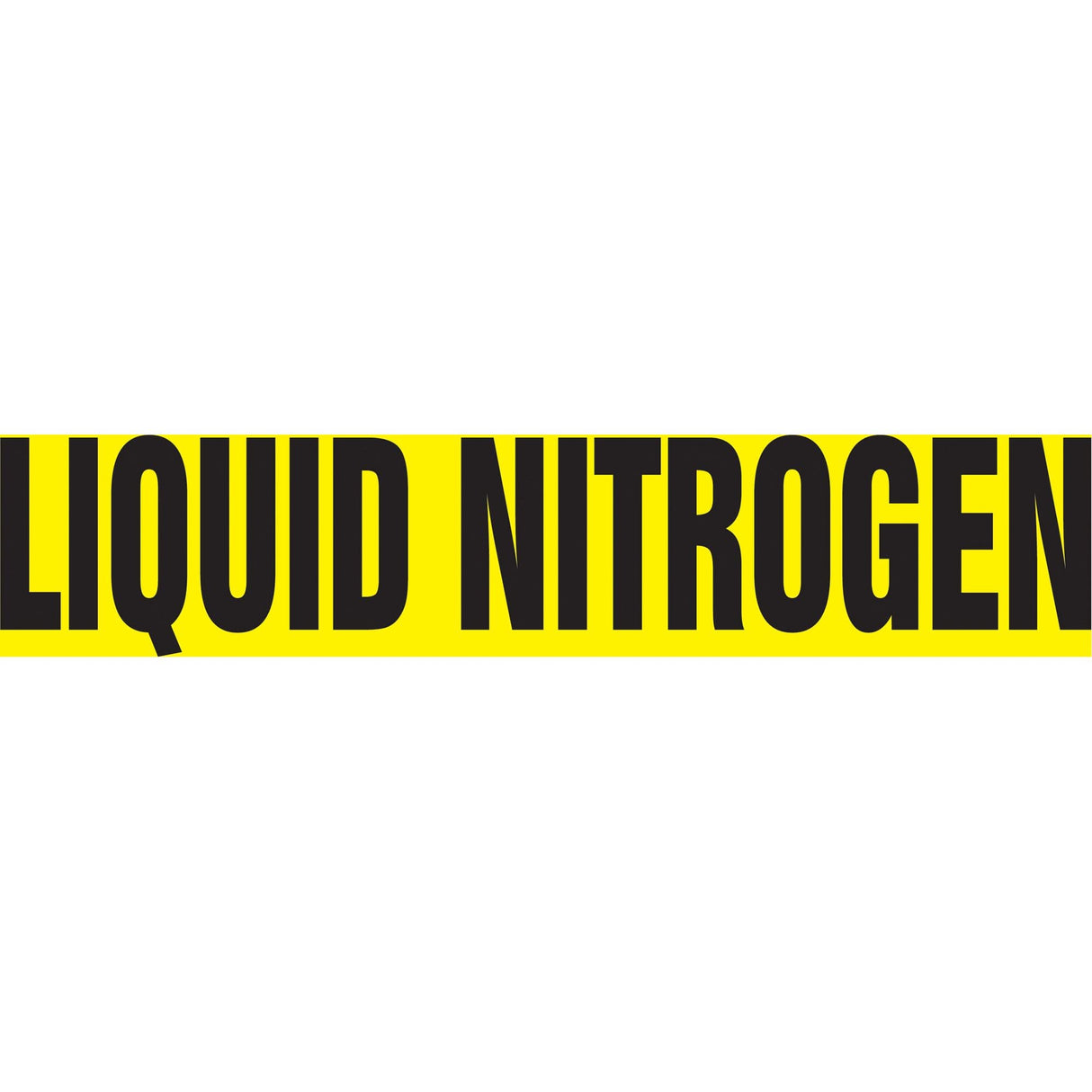 "Liquid Nitrogen" Pipe Marker, Self-Adhesive, 1-1/2" H x 8" W, Black on Yellow