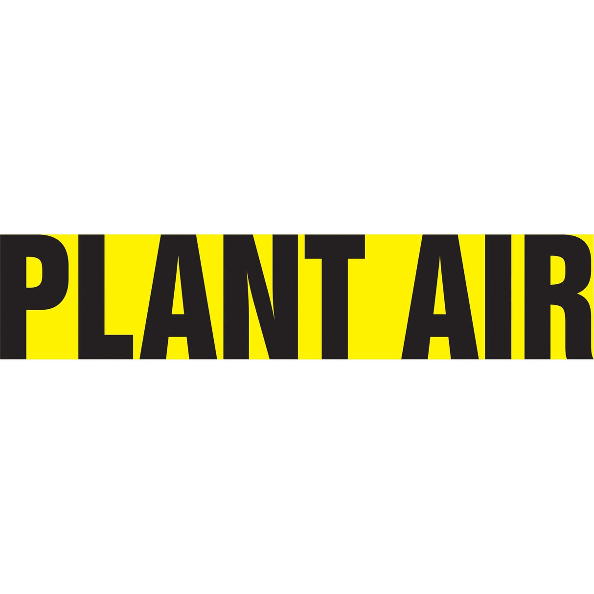 "Plant Air" Pipe Marker, Self-Adhesive, 2-1/2" H x 12" W, Black on Yellow