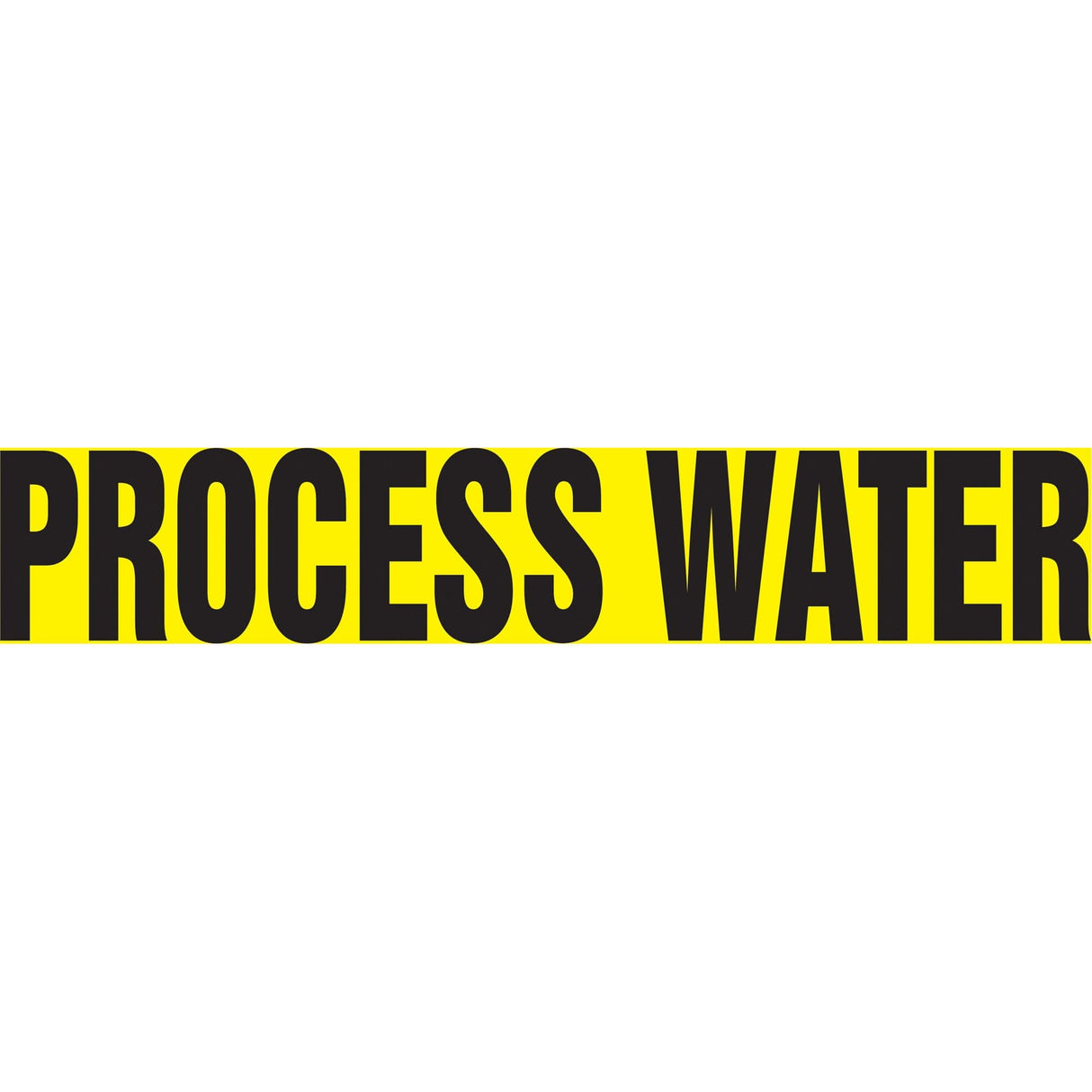 "Process Water" Pipe Marker, Self-Adhesive, 4" H x 24" W, Black on Yellow