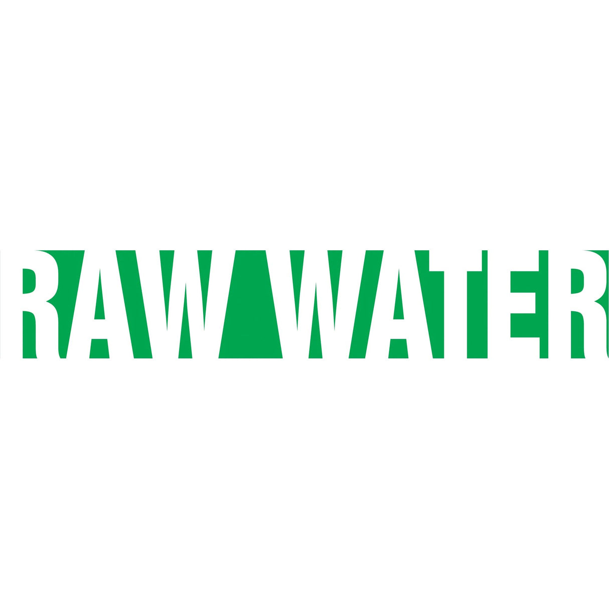 "Raw Water" Pipe Marker, Self-Adhesive, 1-1/2" H x 8" W, White on Green