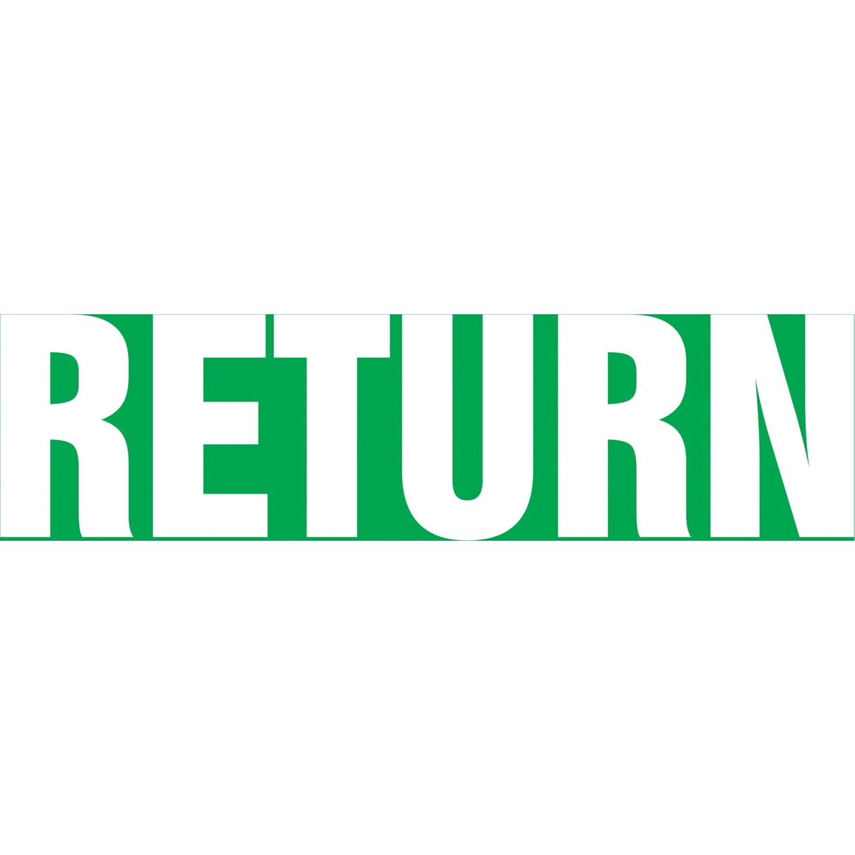 "Return" Pipe Marker, Self-Adhesive, 1-1/2" H x 8" W, White on Green