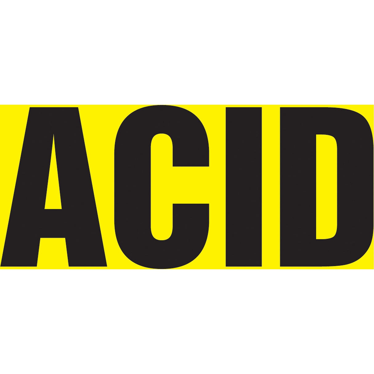 Snap Tite™ "Acid" Pipe Marker, Snap-On, 6" H x 8" W, Black on Yellow