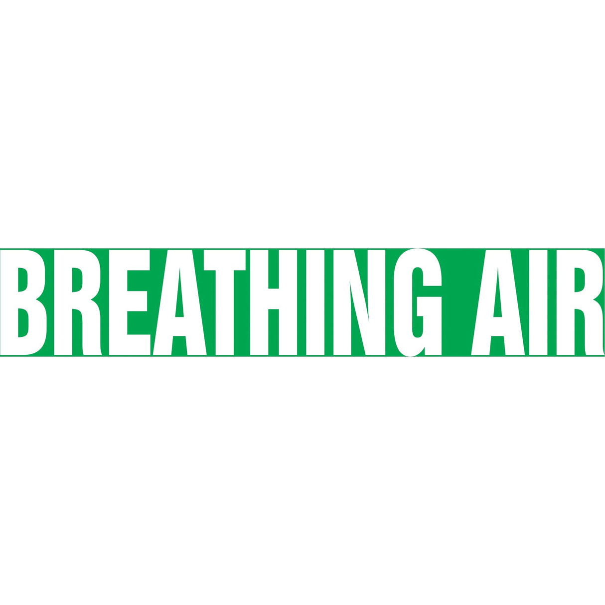 Snap Tite™ "Breathing Air" Pipe Marker, Snap-On, 6" H x 8" W, White on Green