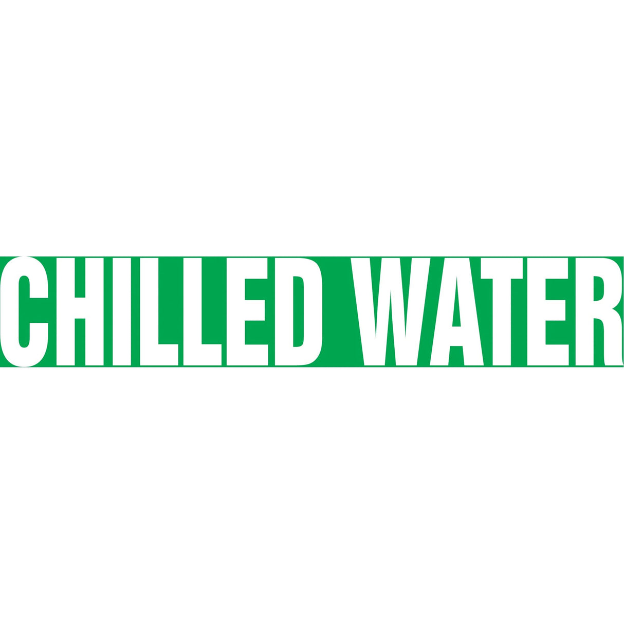 Snap Tite™ "Chilled Water" Pipe Marker, Snap-On, 14" H x 12" W, White on Green