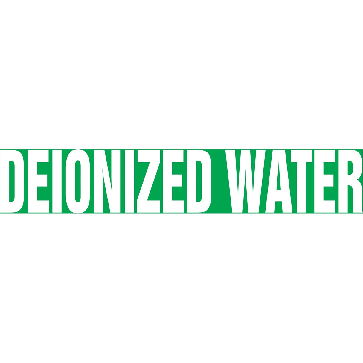 Snap Tite™ "Deionized Water" Pipe Marker, Snap-On, 6" H x 8" W, White on Green