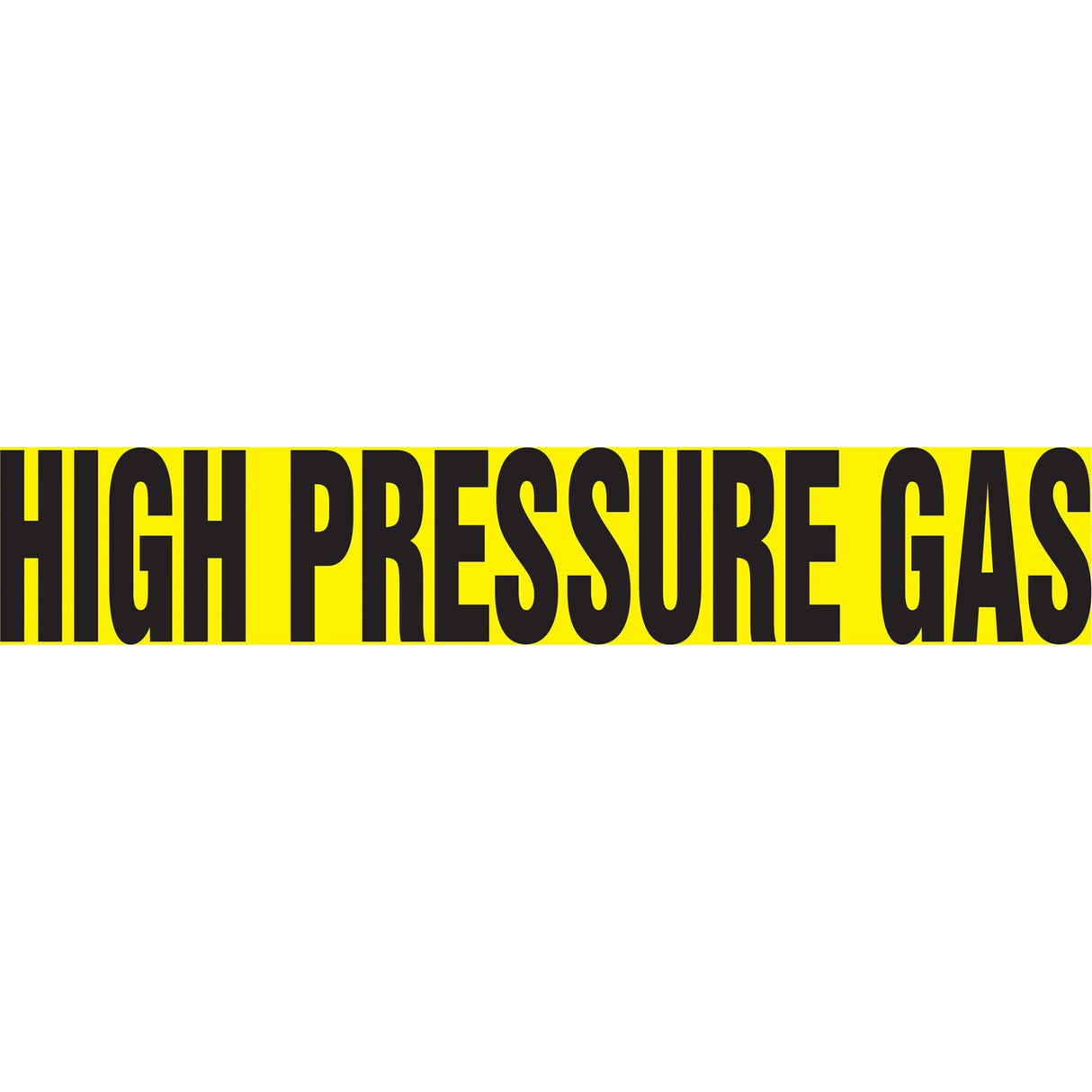 Snap Tite™ "High Pressure Gas" Pipe Marker, Snap-On, 9" H x 8" W, Black on Yellow