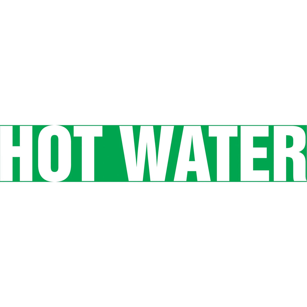 Snap Tite™ "Hot Water" Pipe Marker, Snap-On, 9" H x 8" W, White on Green