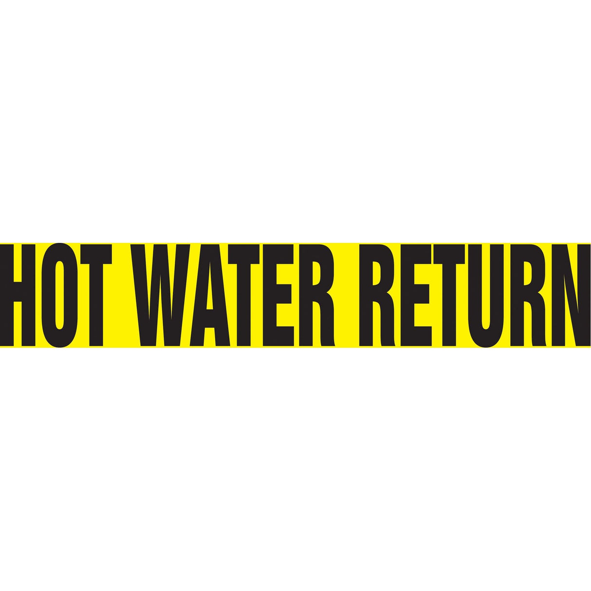 Snap Tite™ "Hot Water Return" Pipe Marker, Snap-On, 6" H x 8" W, Black on Yellow