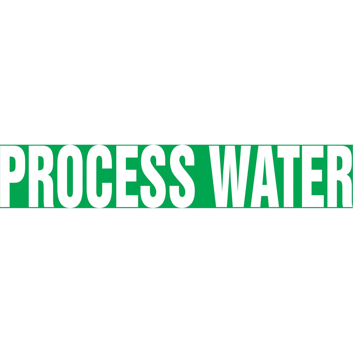 Snap Tite™ "Process Water" Pipe Marker, Snap-On, 14" H x 12" W, White on Green