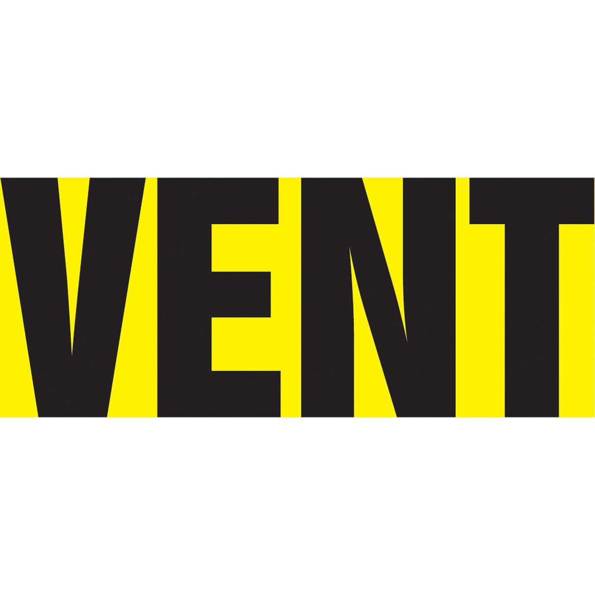 "Vent" Pipe Markers, Self-Adhesive, 2-1/2" H x 12" W, Black on Yellow