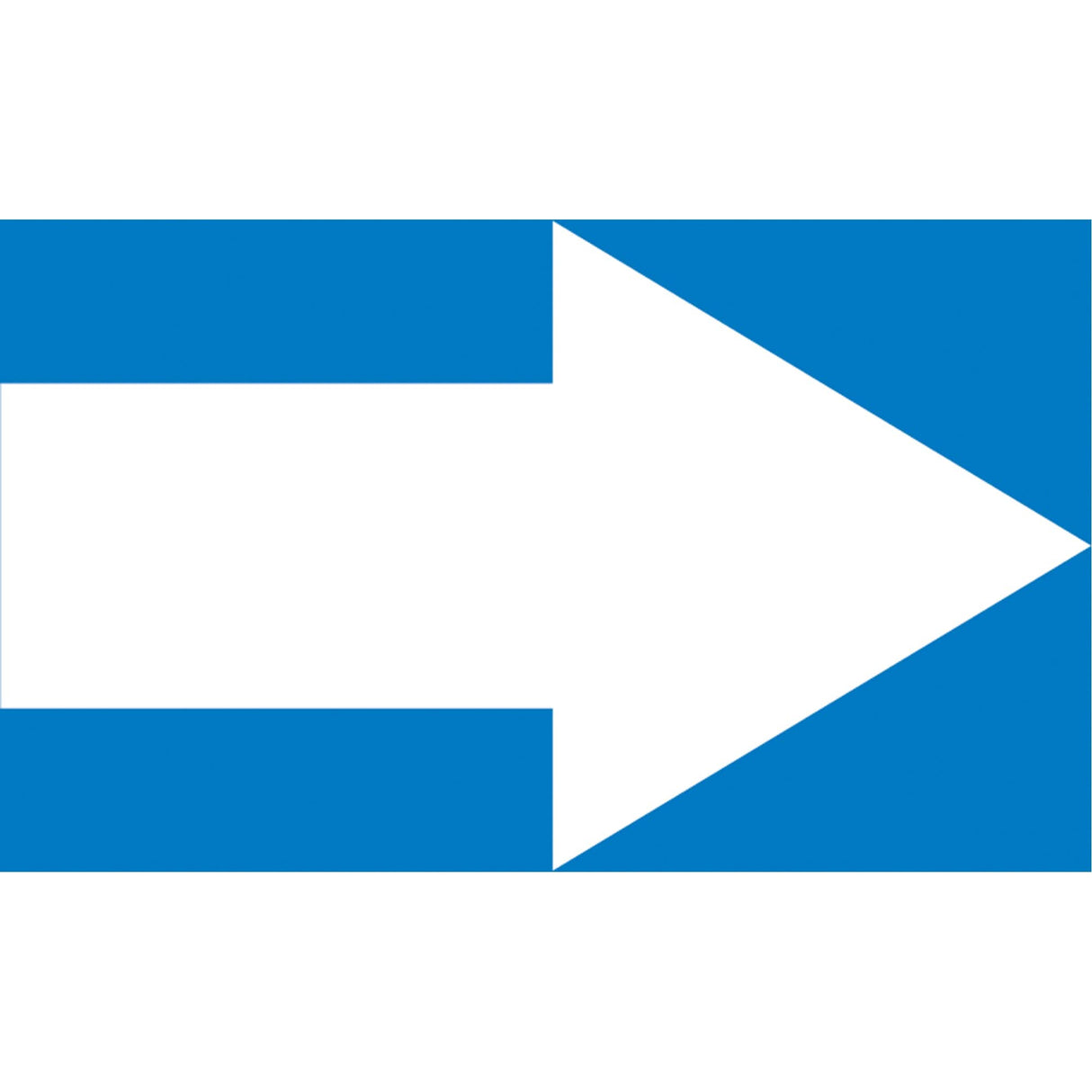 Arrow Pipe Markers, Self-Adhesive, 4" H x 24" W, White on Blue