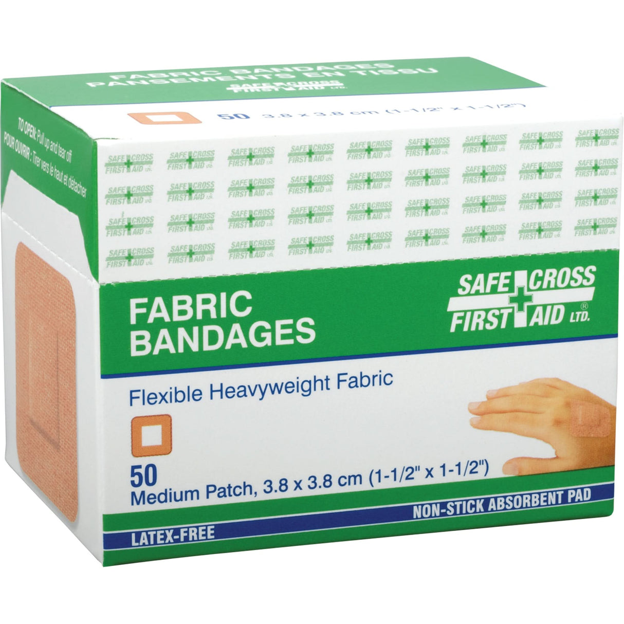 Bandages, Rectangular/Square, 1-1/2", Fabric, Non-Sterile