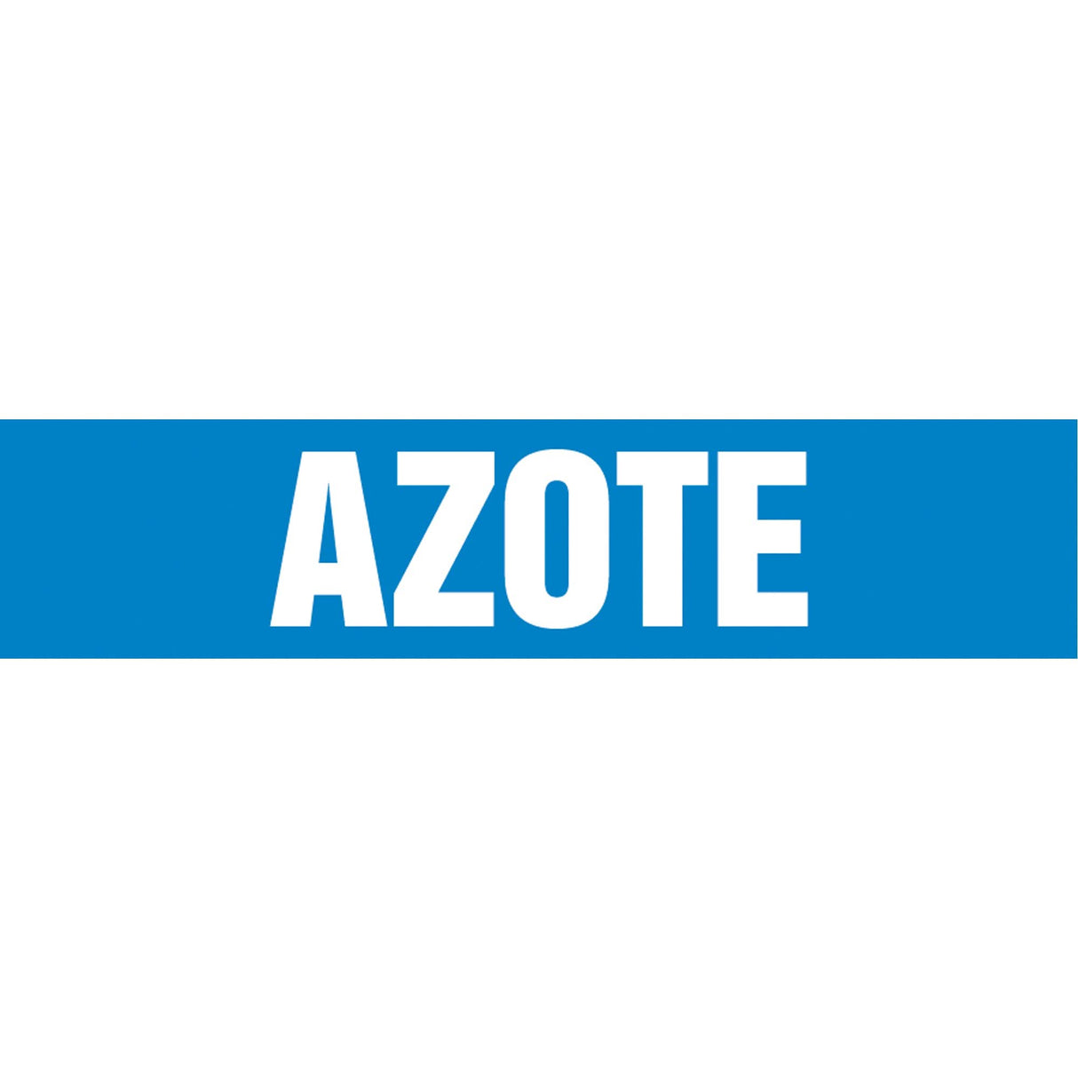 Snap Tite™ "Azote" Pipe Marker, Snap-On, 6" H x 8" W, White on Blue
