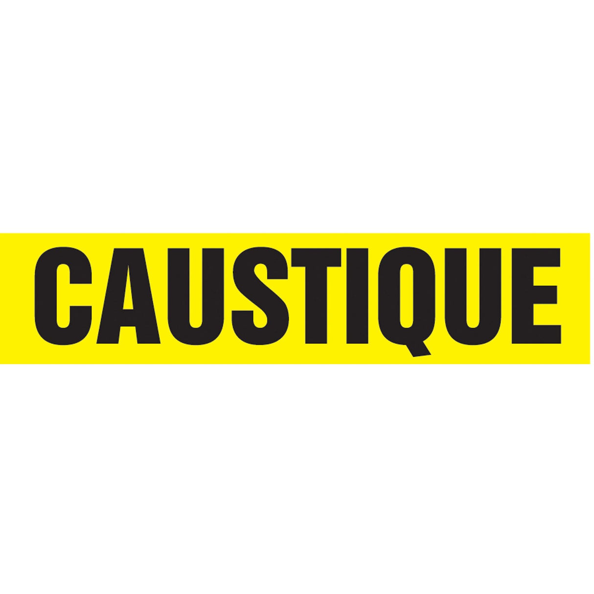 "Caustique" Pipe Marker, Self-Adhesive, 4" H x 24" W, Black on Yellow