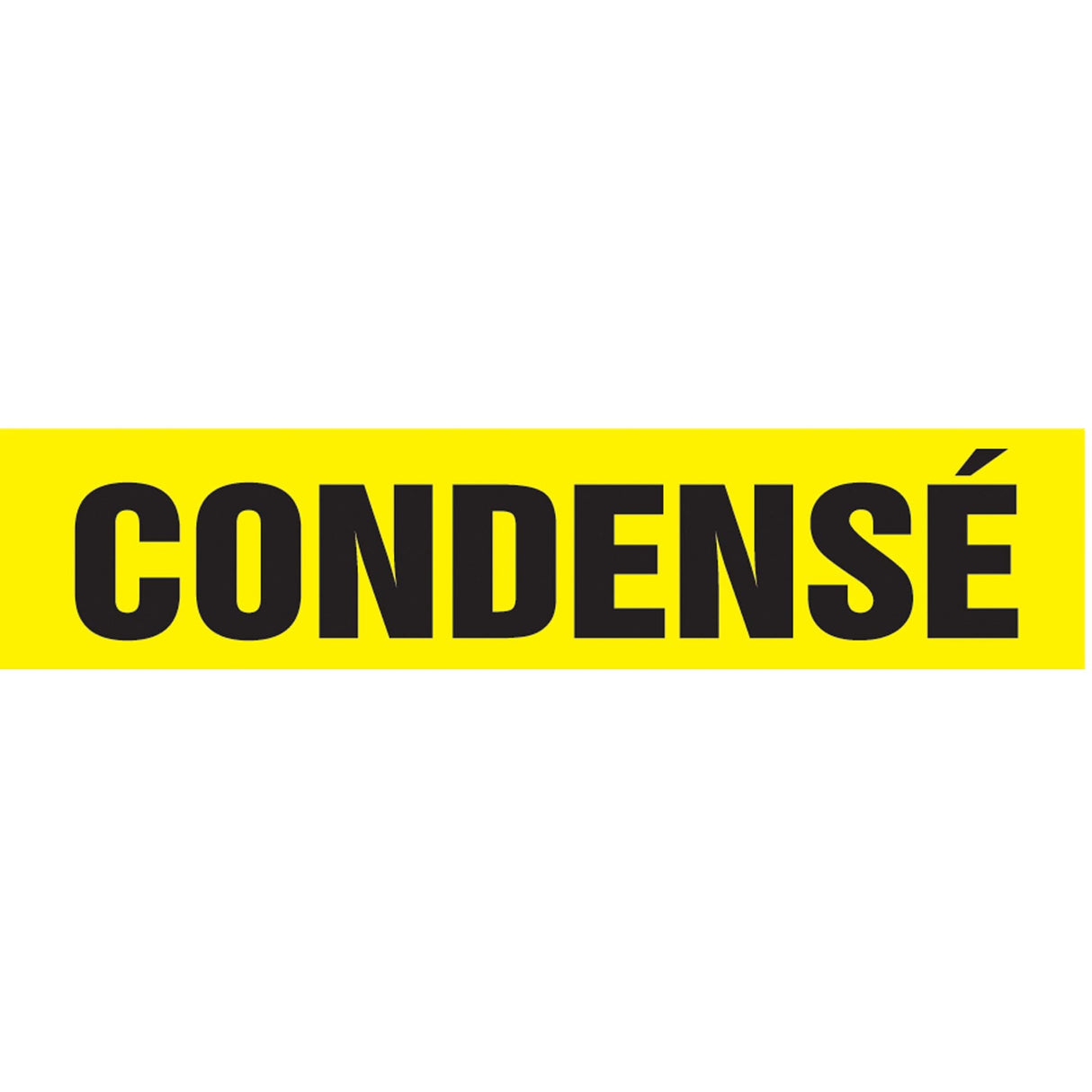 "Condensé" Pipe Marker, Self-Adhesive, 1" H x 8" W, Black on Yellow