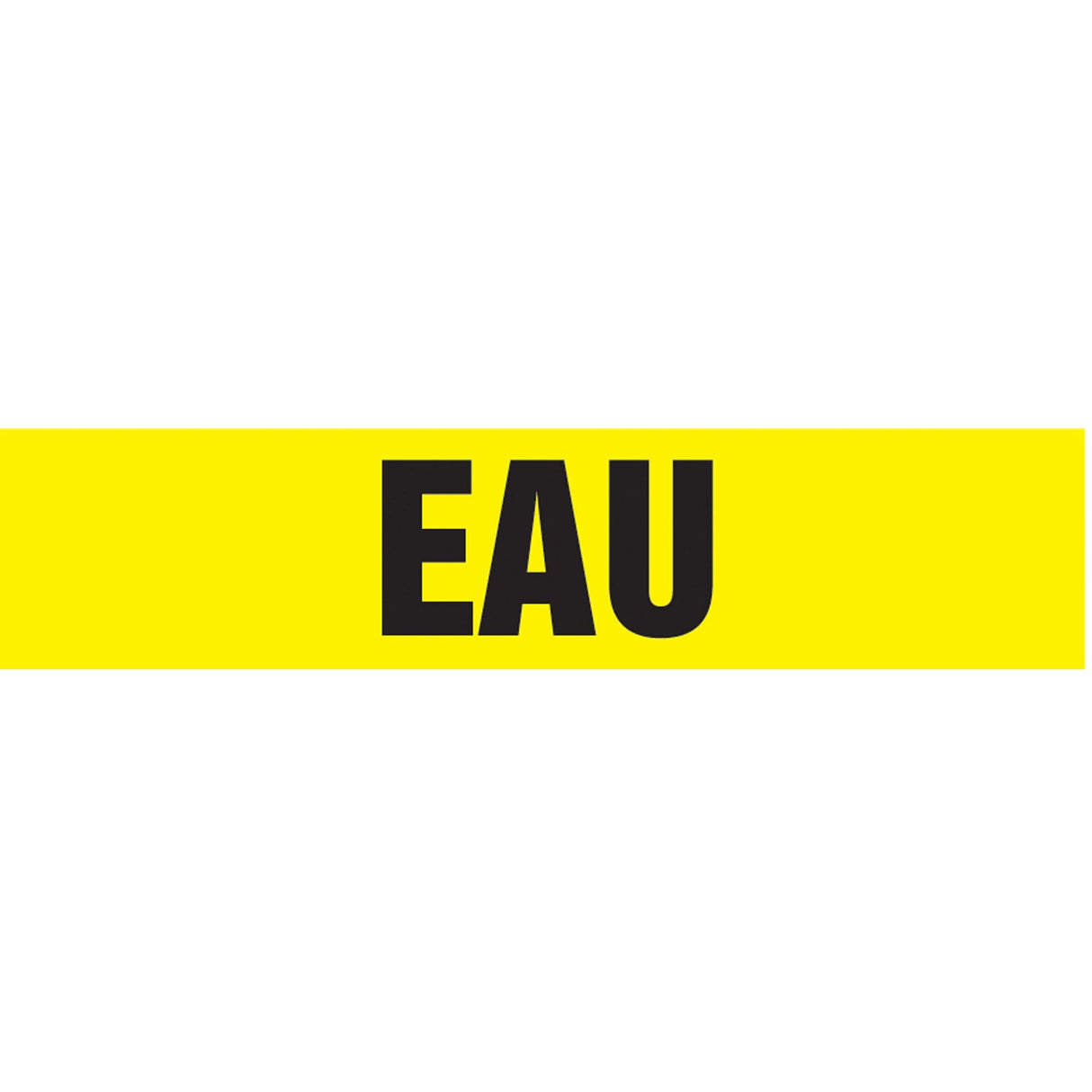 "Eau" Pipe Markers, Self-Adhesive, 2-1/2" H x 12" W, Black on Yellow