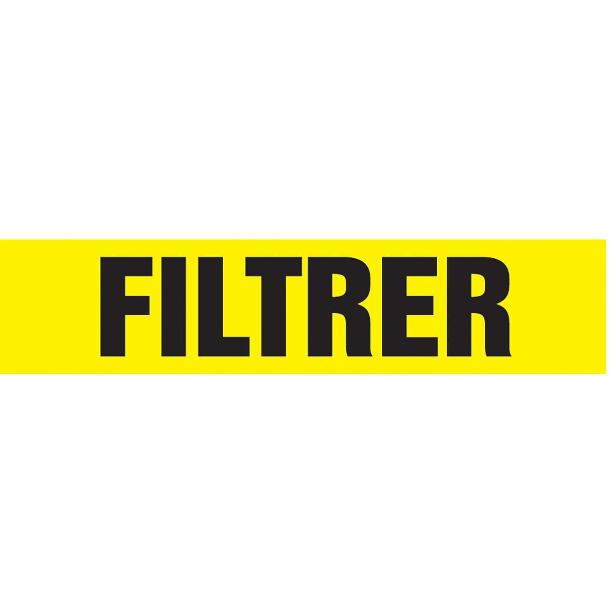 "Filtrer" Pipe Marker, Self-Adhesive, 1-1/2" H x 8" W, Black on Yellow
