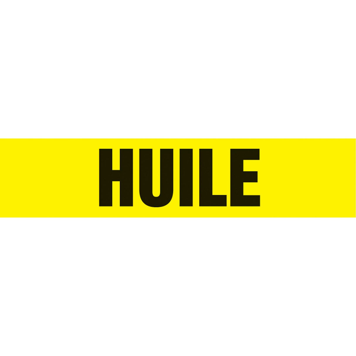 Snap Tite™ "Huile" Pipe Marker, Snap-On, 6" H x 8" W, Black on Yellow